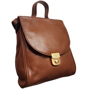 Women's Brown Genuine Leather Work Mini Backpack Boho Hippie Festival Sharif